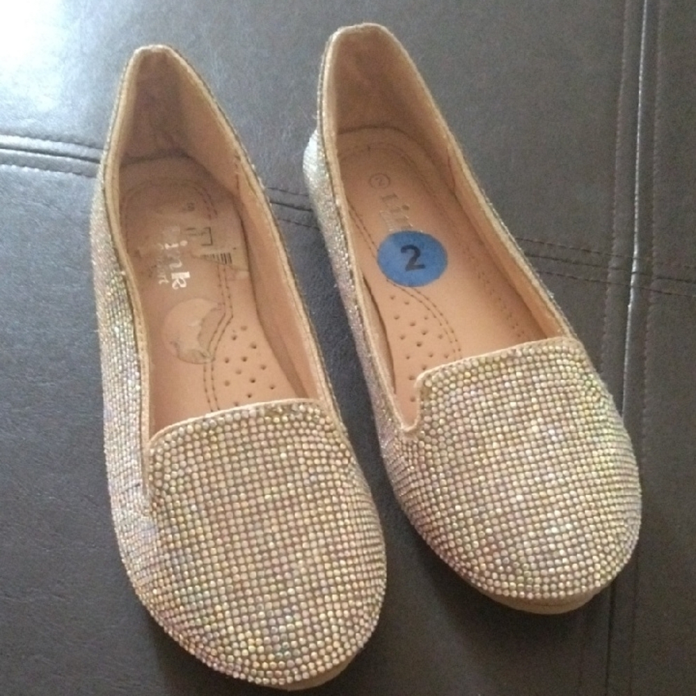 Kids Glitter Loafers